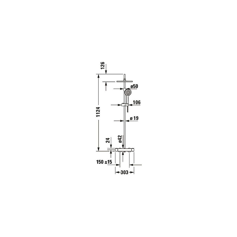 Duravit Shower Systems Duschsystem Gold poliert, Thermostat, Kopfbrause 250mm, 9l... DURAVIT-TH4282008034 4067116316339 (Abb. 5)