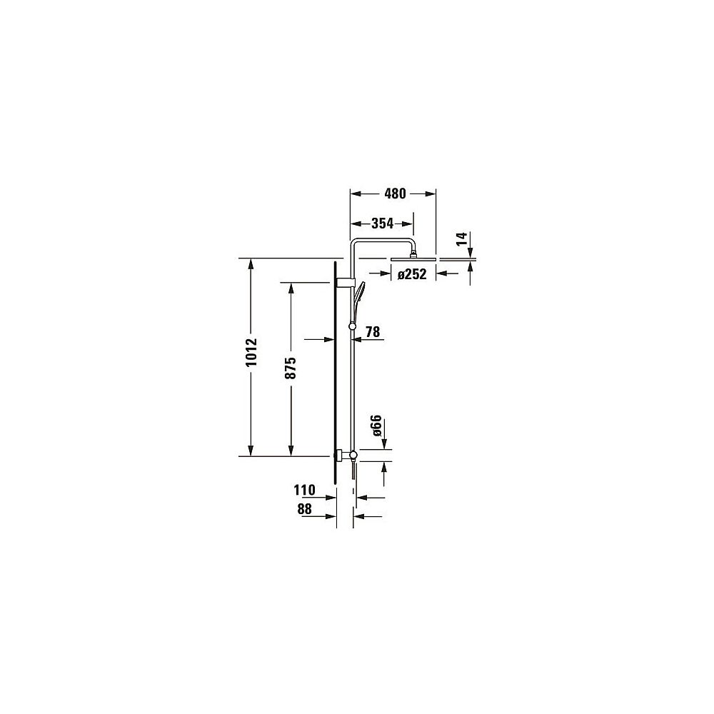 Duravit Shower Systems Duschsystem Chrom HG, Thermostat, Kopfbrause 250mm, 14,5l... DURAVIT-TH4280008010 4067116113679 (Abb. 13)