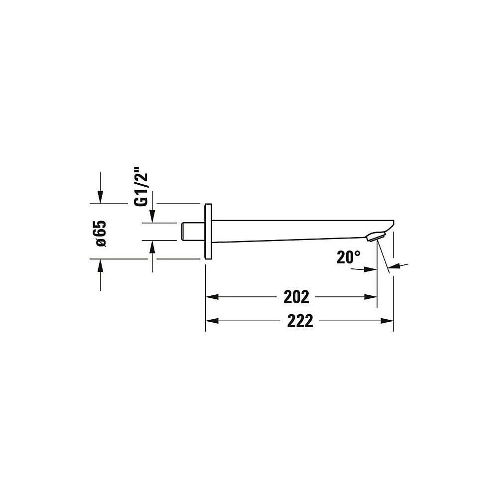 Duravit Wave Wanneneinlauf Wandmontage, Mattschwarz, Rosette rund, Ausladung 202m... DURAVIT-WA5240010046 4067116105926 (Abb. 7)