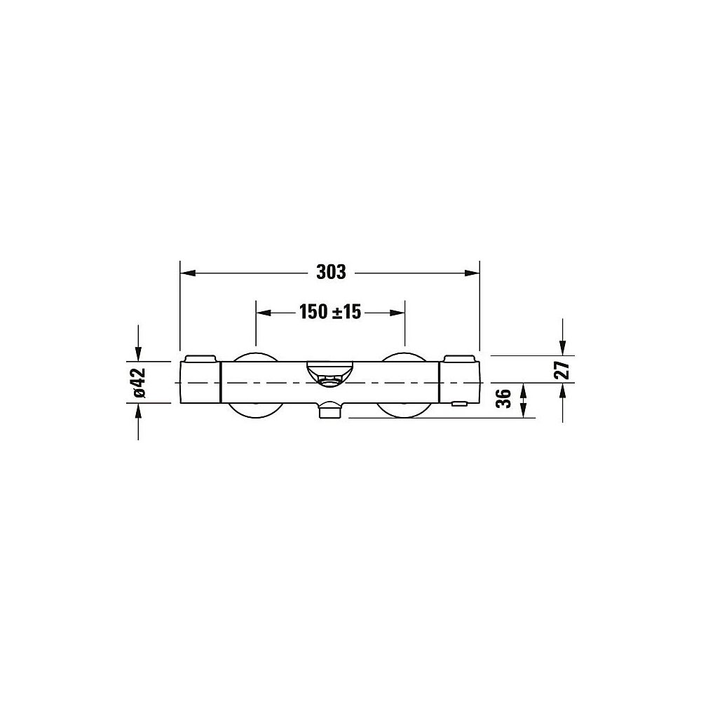 Duravit Wave Wannenthermostat Aufputz, Edelstahl gebürstet, Ausladung 198mm, 18l/... DURAVIT-WA5220000070 4067116105827 (Abb. 3)
