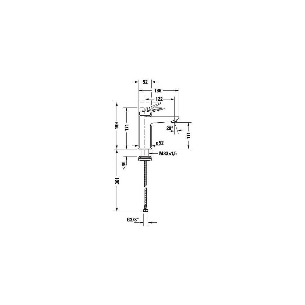 Duravit Wave Einhebel-Waschtischmischer M, Edelstahl gebürstet, 5l/min, Hebelgrif... DURAVIT-WA1020002070 4067116105292 (Abb. 5)