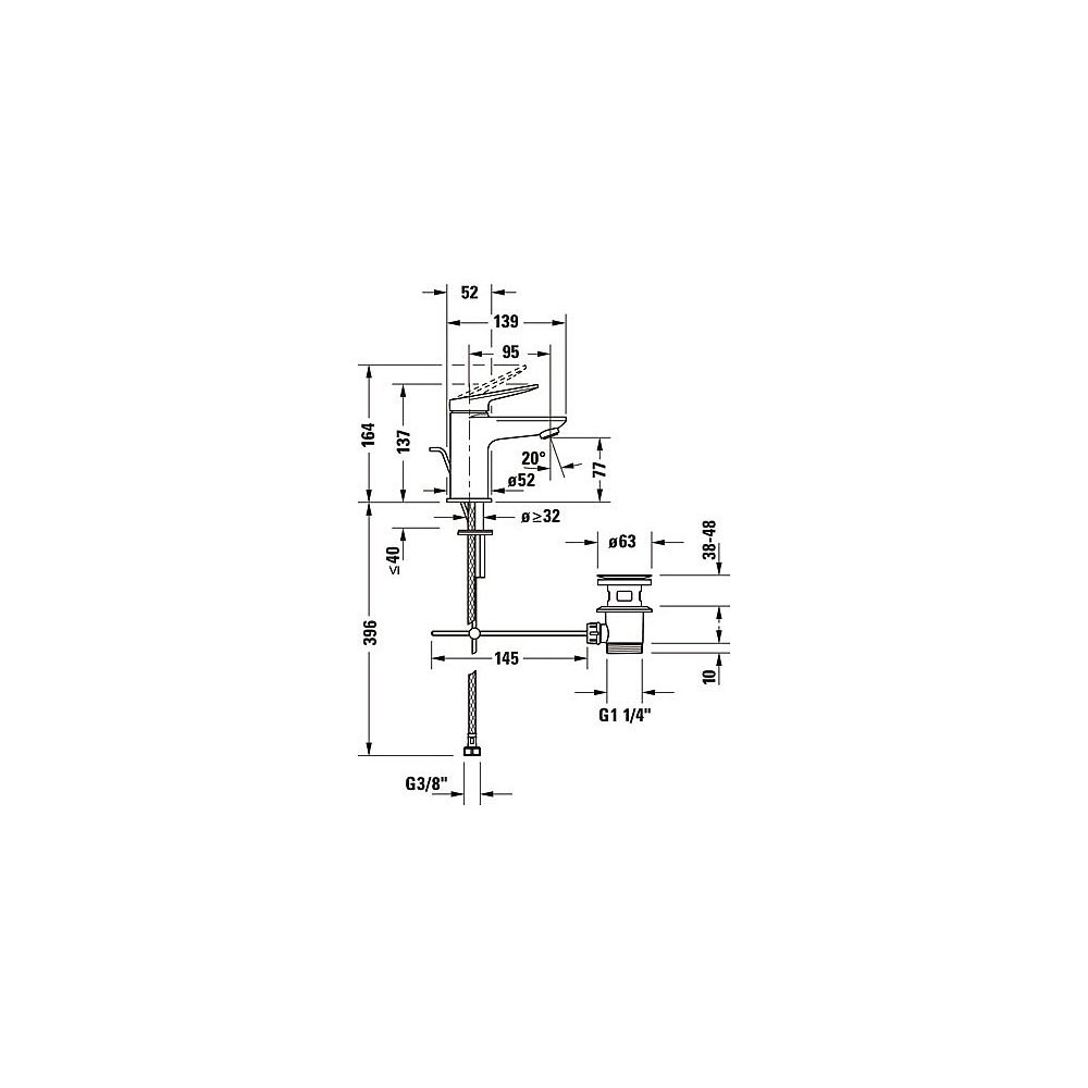 Duravit Wave Einhebel-Waschtischmischer S, Edelstahl gebürstet, 5l/min, Hebelgrif... DURAVIT-WA1010001070 4067116105100 (Abb. 2)