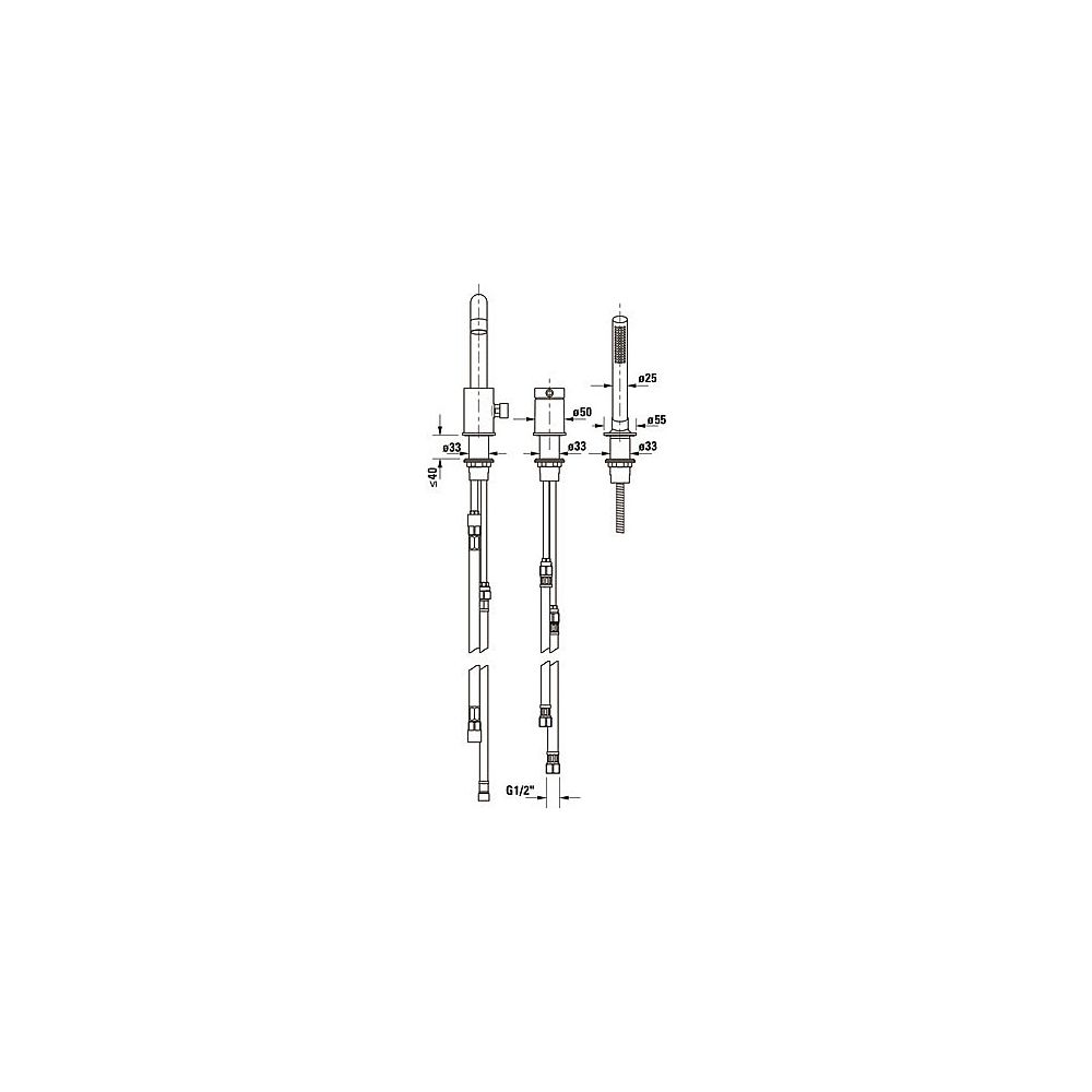 Duravit Circle 3-Loch Wannenarmatur Keramikmischsystem, Chrom HG, 25l/min Durchfl... DURAVIT-CE5260000010 4067116104608 (Abb. 5)