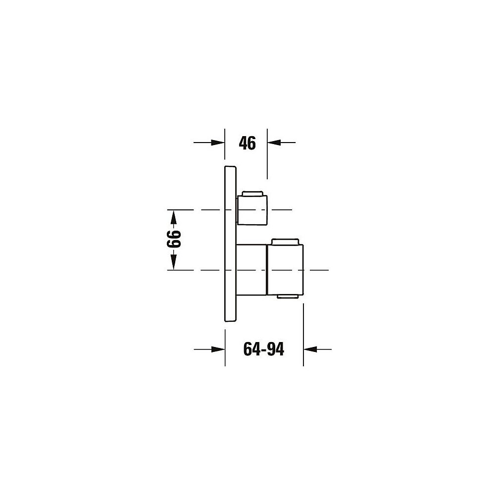 Duravit Thermostatarmaturen Thermostat Unterputz, 2 Verbraucher, Chrom, 20, 5l/mi... DURAVIT-TH4200014010 4067116316414 (Abb. 3)