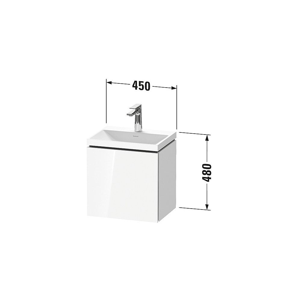 Duravit L-Cube Waschtisch-Set C-shaped wh Dekor 350x450x480mm, 1 Tür L, Basalt... DURAVIT-LC6948N43430000 4067116106480 (Abb. 2)
