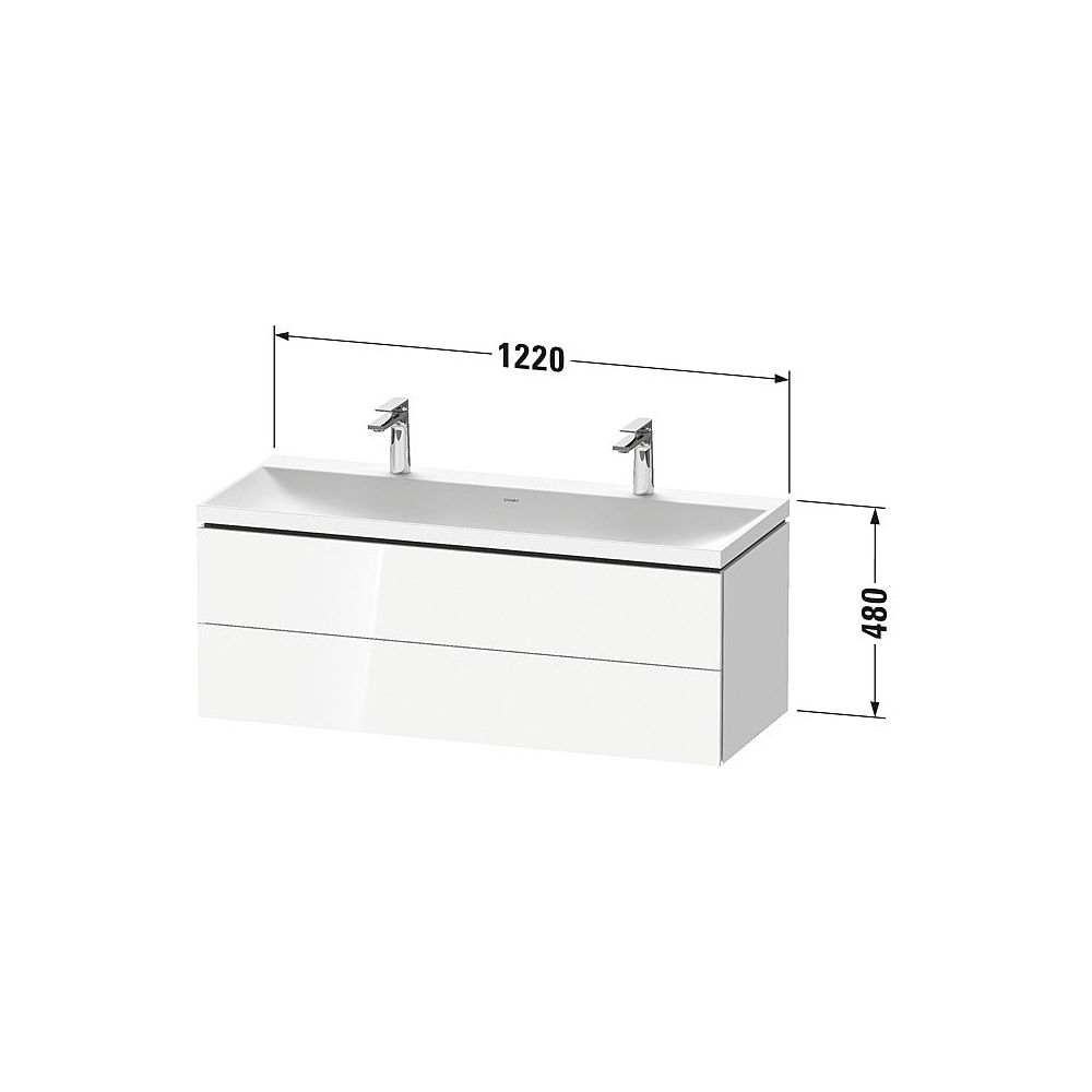 Duravit L-Cube Waschtisch-Set C-shaped wh Echtholzfurnier, 480x1200x480mm, 2 S... DURAVIT-LC6954O30300000 4067116317596 (Abb. 2)