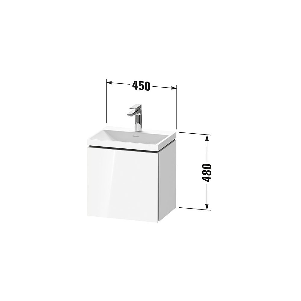 Duravit L-Cube Waschtisch-Set C-shaped wh Dekor 350x450x480mm, 1 Tür L, Basalt... DURAVIT-LC6948N43430000 4067116106480 (Abb. 3)