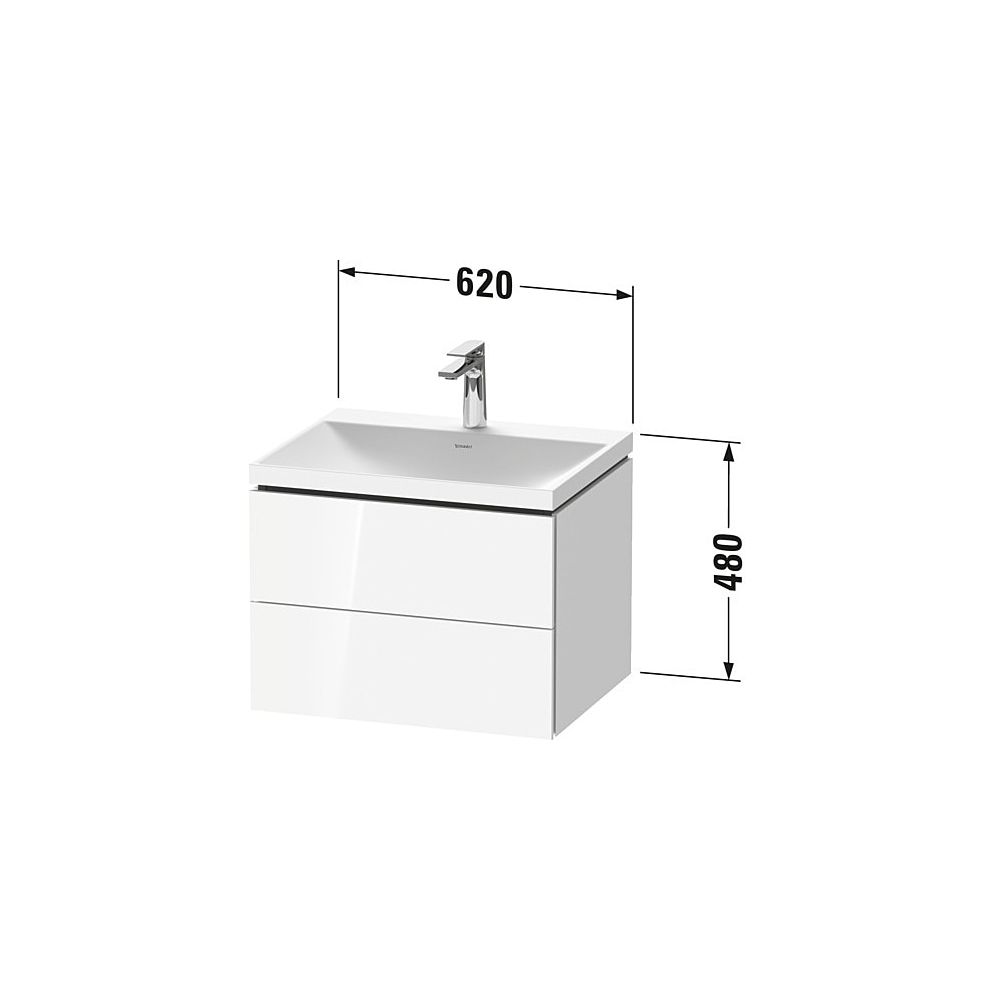 Duravit L-Cube Waschtisch-Set C-shaped wh Dekor, 480x600x480mm, Eiche Marmorie... DURAVIT-LC6950O55550000 4067116349276 (Abb. 2)