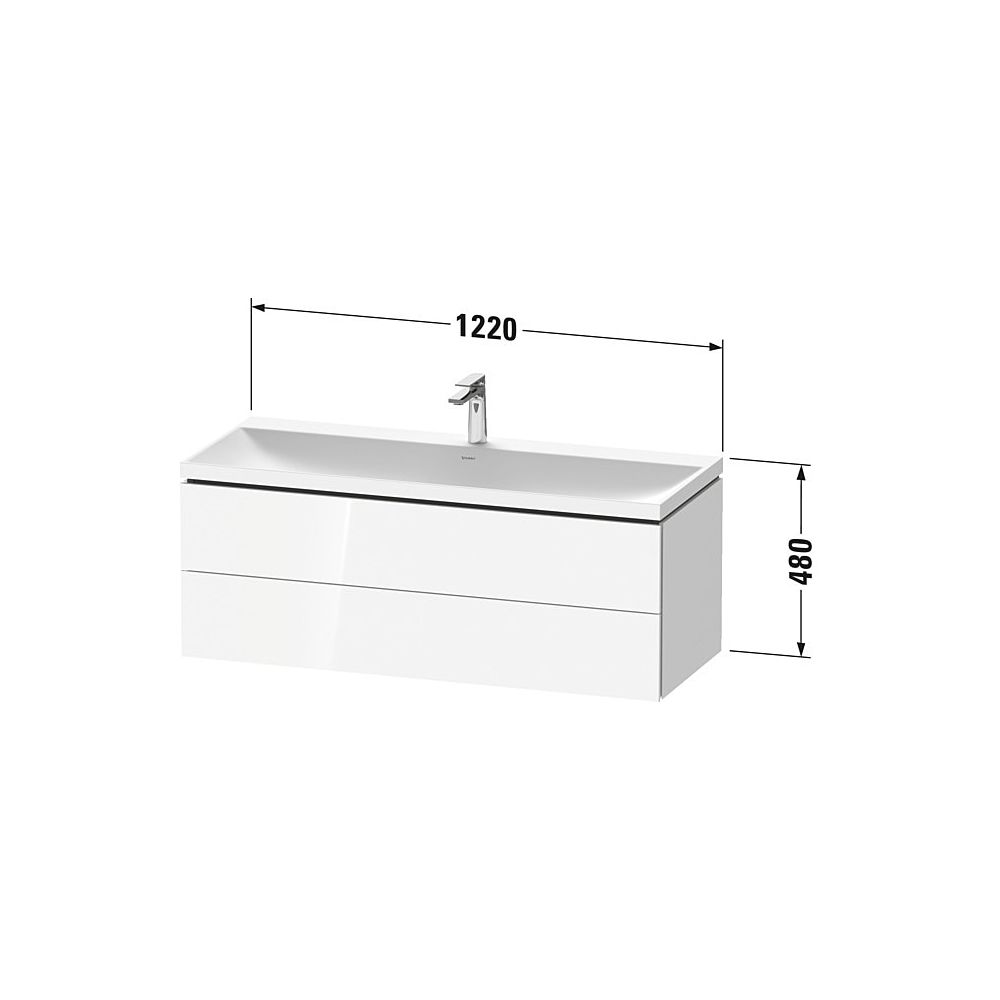Duravit L-Cube Waschtisch-Set C-shaped wh Dekor, 480x1200x480mm, Eiche Marmori... DURAVIT-LC6953N55550000 4067116347951 (Abb. 2)
