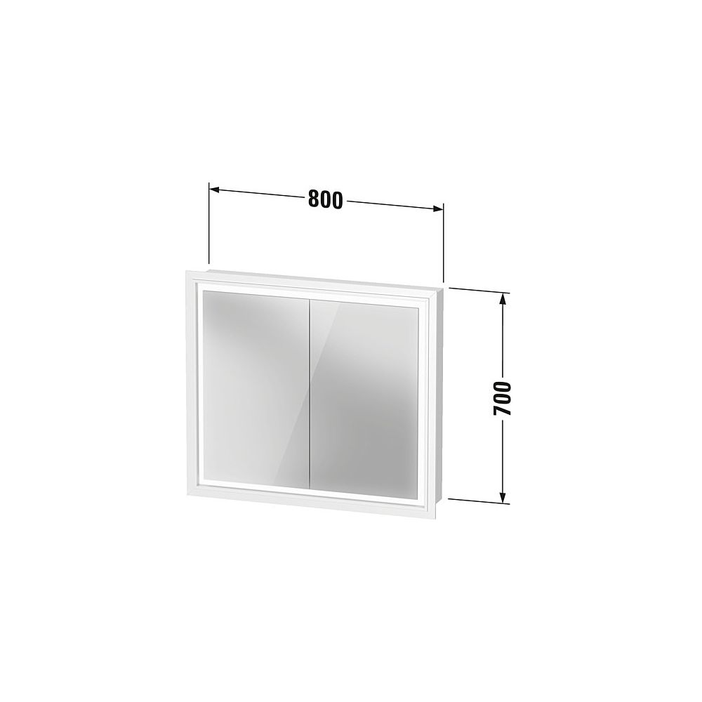 Duravit L-Cube Spiegelschrank Einbau 155x800x700mm, Weiß, 2 Türen L/R, 2 Glasf... DURAVIT-LC7651018180000 4067116100921 (Abb. 2)