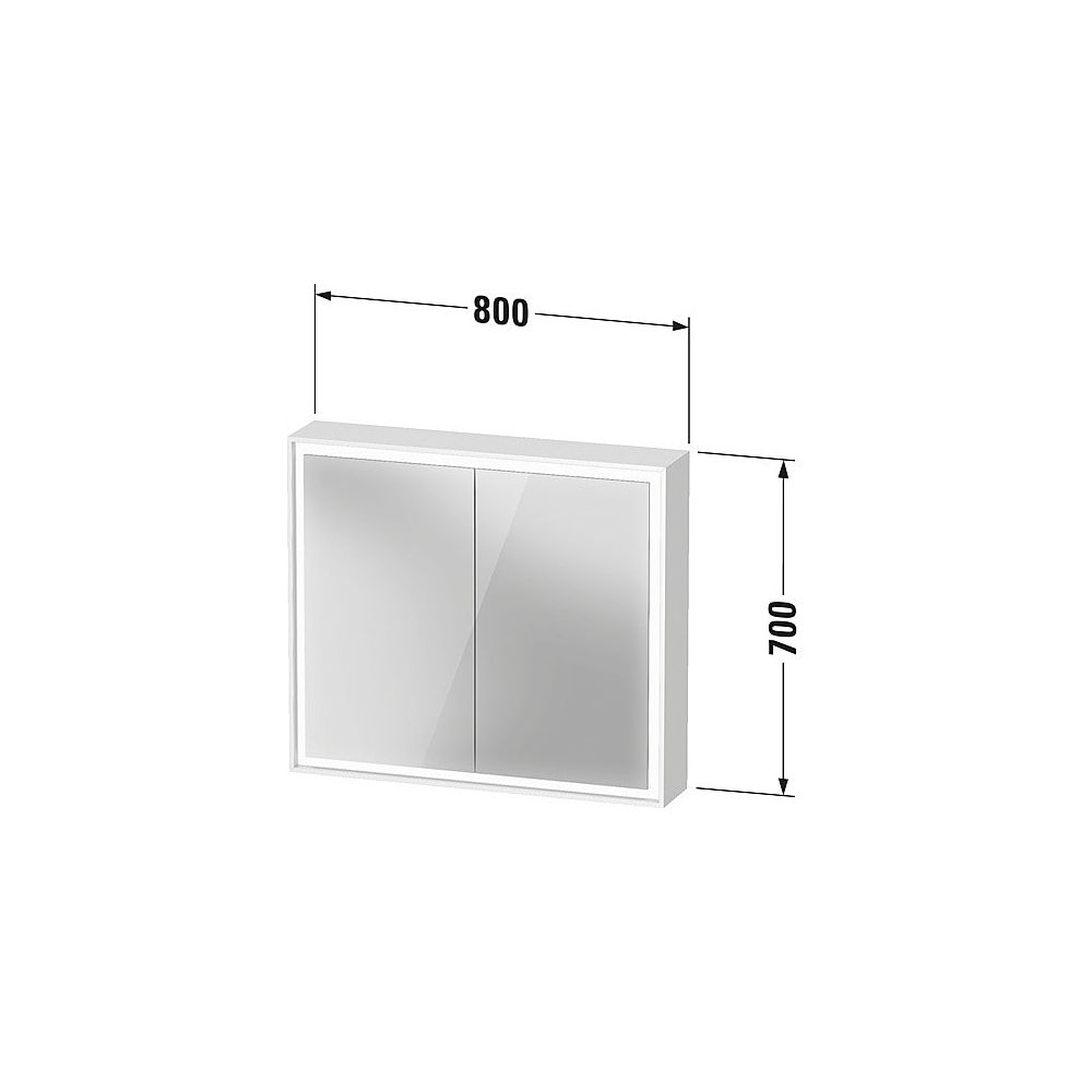Duravit L-Cube Spiegelschrank Wandmontage 155x800x700mm, Weiß, 2 Türen L/R, 2 ... DURAVIT-LC7551018182010 4067116101812 (Abb. 7)