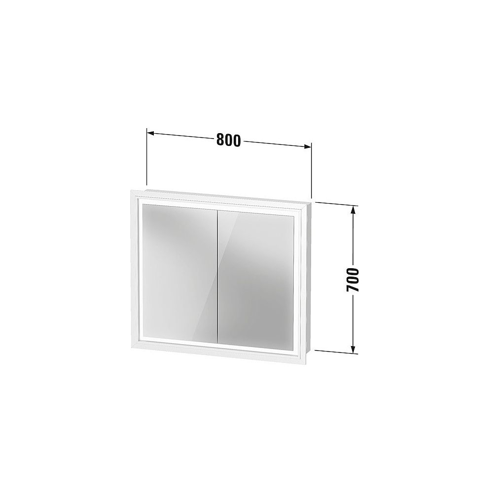 Duravit L-Cube Spiegelschrank Einbau 155x800x700mm, Weiß, 2 Türen L/R, 2 Glasf... DURAVIT-LC7651018180000 4067116100921 (Abb. 3)