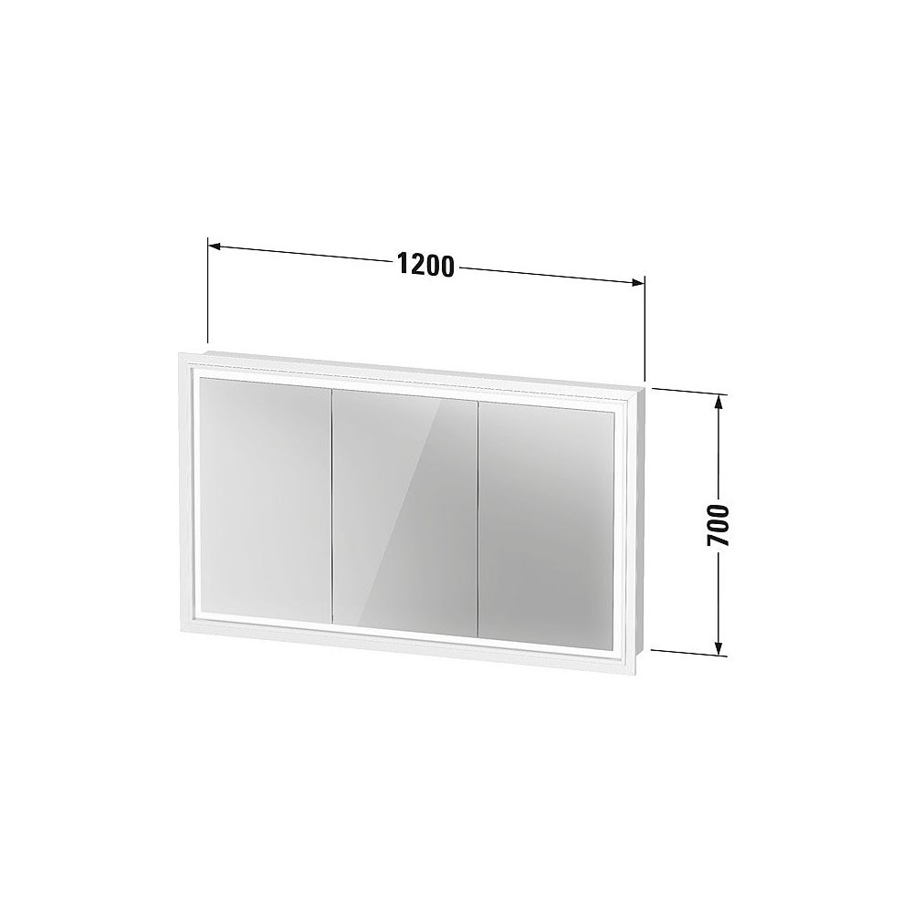 Duravit L-Cube Spiegelschrank Einbau 155x1200x700mm, Weiß, 3 Türen L, 4 Glasfa... DURAVIT-LC7653018180000 4067116101652 (Abb. 3)