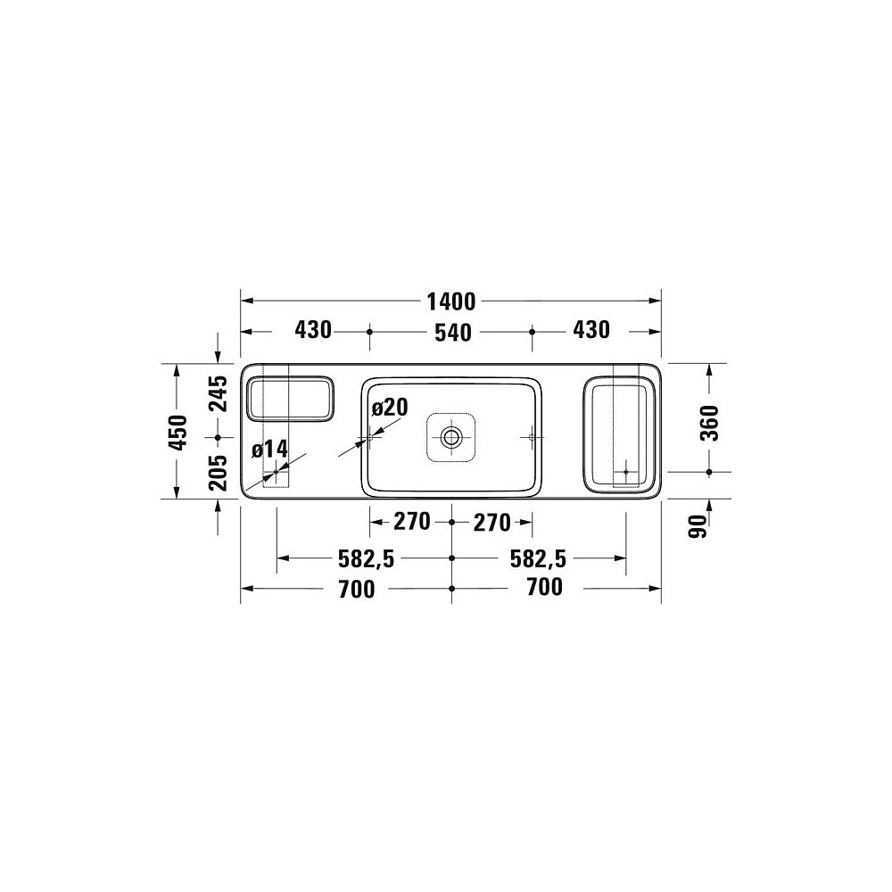 Duravit Qatego Aufsatzbecken Weiß Hochglanz mit Konsole Marmor poliert, Konsolenträg... DURAVIT-D4800700 4067116314748 (Abb. 16)