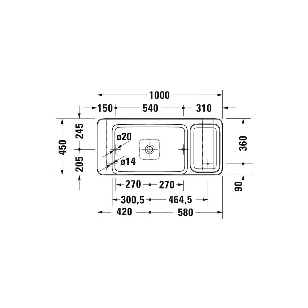 Duravit Qatego Aufsatzbecken Weiß Hochglanz mit Konsole Marmor poliert, Konsolenträge... DURAVIT-D4800400 4067116314717 (Abb. 6)