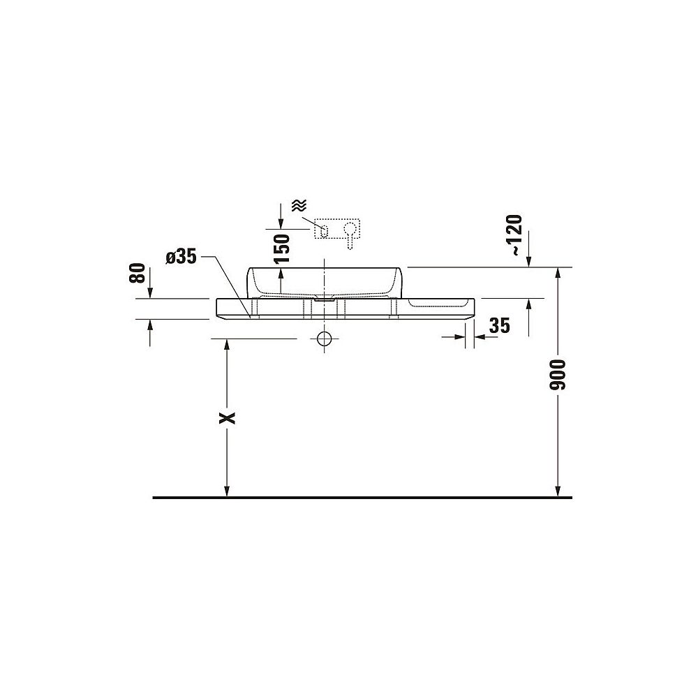Duravit Qatego Aufsatzbecken mit Konsole 410x1000x200mm, Rechteckig, Geschliffen, D4... DURAVIT-D4800100 4067116314687 (Abb. 13)