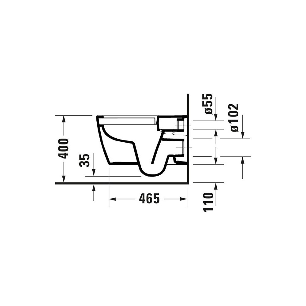 Duravit ME by Starck Wand-WC 540x370x360mm, Weiß Hochglanz, 2l, HygieneGlaze, Tiefs... DURAVIT-2584092000 4067116084320 (Abb. 6)