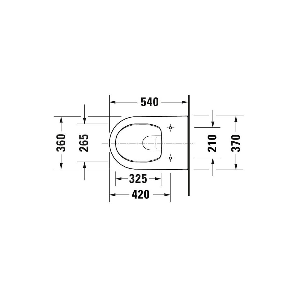Duravit ME by Starck Wand-WC 540x370x360mm, Weiß Hochglanz, 2l, HygieneGlaze, Tiefs... DURAVIT-2584092000 4067116084320 (Abb. 7)