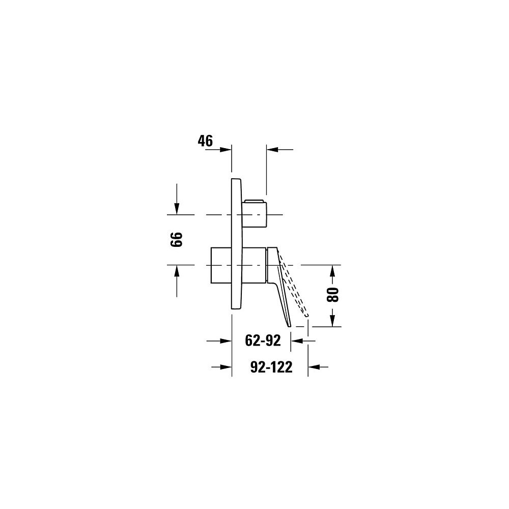 Duravit Wave Einhebel-Wannenmischer Unterputz, 2 Verbraucher, Mattschwarz, 22,5l/... DURAVIT-WA5210012046 4067116317190 (Abb. 5)