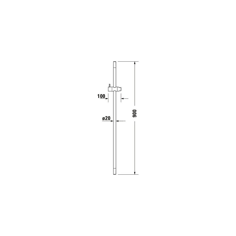 Duravit Brausestange 900mm, Handbrausehalterung höhenverstellbar, Edelstahl gebür... DURAVIT-UV0600004070 4067116114133 (Abb. 5)
