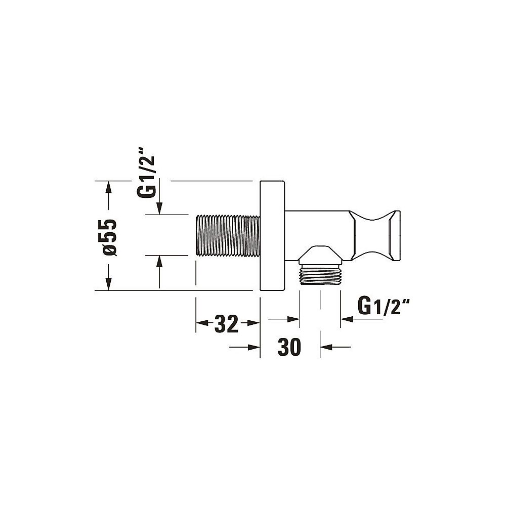 Duravit Wandanschlussbogen 55x102mm, Rund, Edelstahl gebürstet, Rosette rund, Rüc... DURAVIT-UV0630009070 4067116113983 (Abb. 2)