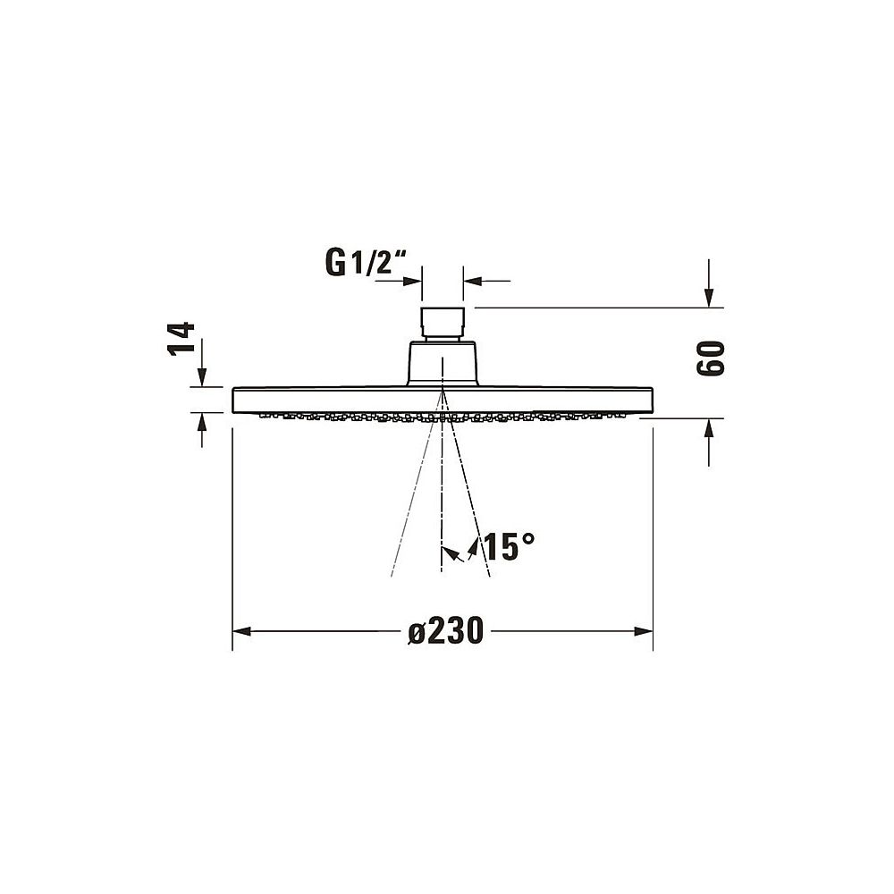 Duravit Kopfbrause, Bronze gebürstet, Kunststoff, MinusFlow, Rund, d. Kopfbrause ... DURAVIT-UV0662017004 4067116113891 (Abb. 1)