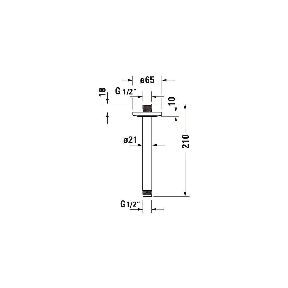Duravit Brausearm Länge 200mm Deckemontage Rosette rund, Bronze gebürstet... DURAVIT-UV0670025004 4067116114065 (Abb. 2)