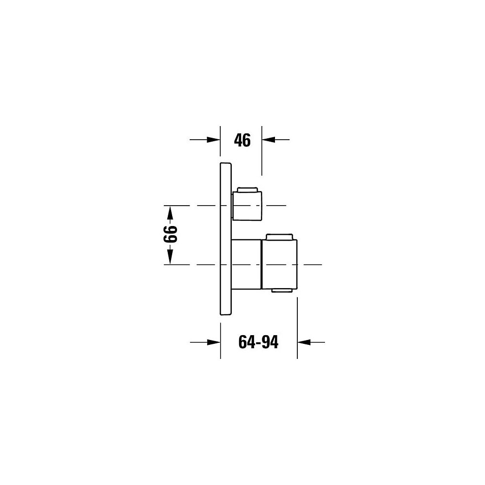 Duravit Thermostatarmaturen Thermostat Unterputz, 2 Verbraucher, Gold poliert, 2... DURAVIT-TH4200014034 4067116316438 (Abb. 10)