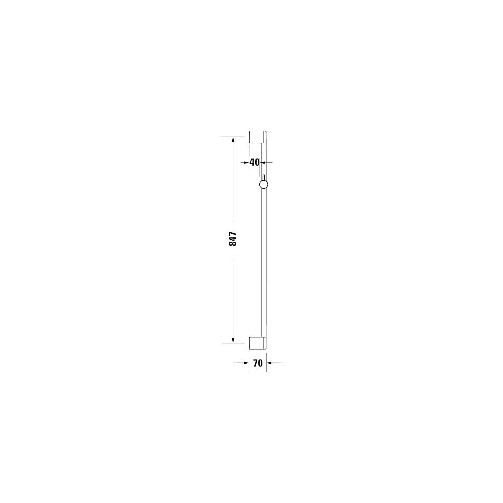 Duravit Brausestange 900mm, Handbrausehalterung höhenverstellbar, Edelstahl gebür... DURAVIT-UV0600004070 4067116114133 (Abb. 6)