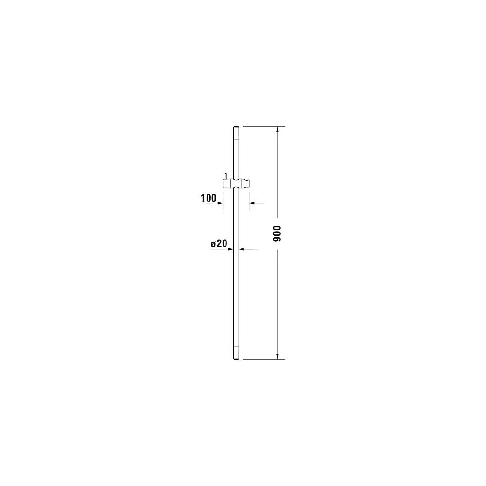Duravit Brausestange 900mm, Handbrausehalterung höhenverstellbar, Edelstahl gebür... DURAVIT-UV0600004070 4067116114133 (Abb. 7)