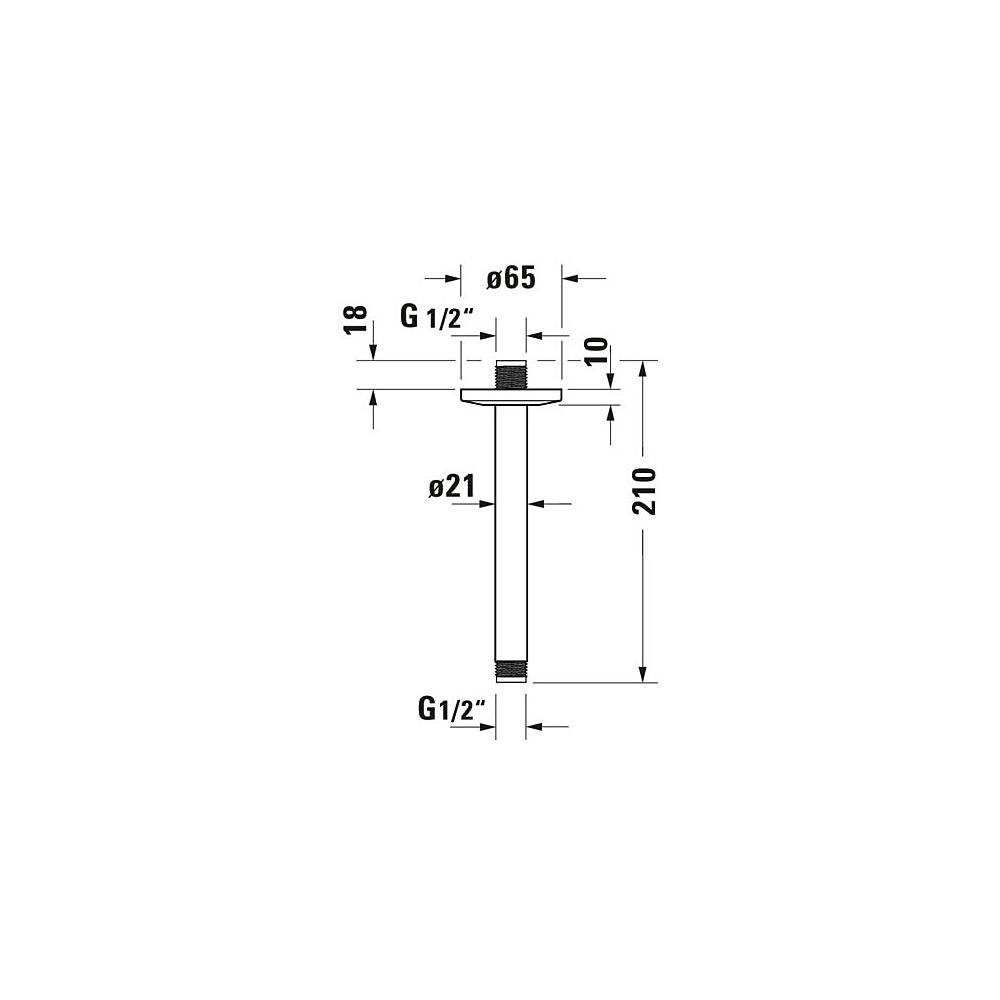 Duravit Brausearm Länge 200mm Deckemontage Rosette rund, Bronze gebürstet... DURAVIT-UV0670025004 4067116114065 (Abb. 4)