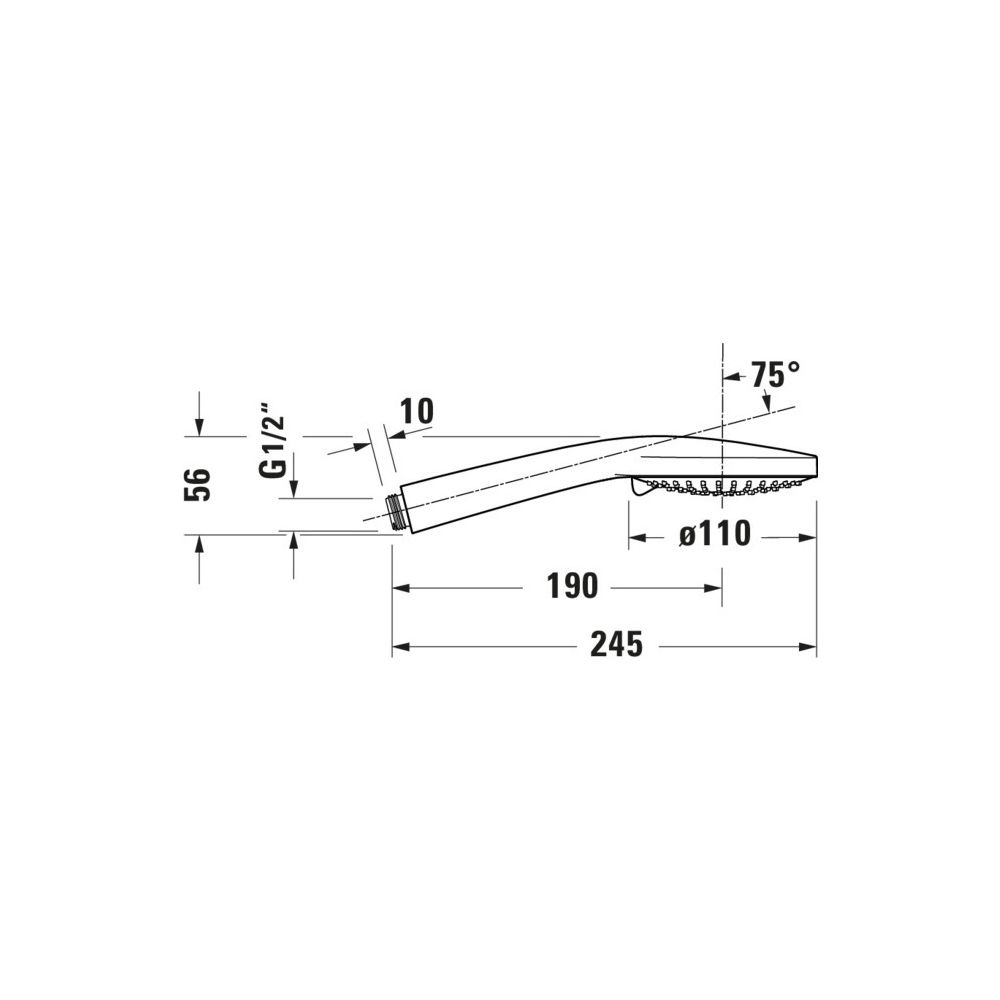 Duravit Handbrause, Edelstahl gebürstet, MinusFlow, d. 110mm, Strahlart SoftRain,... DURAVIT-UV0652016070 4067116113754 (Abb. 2)