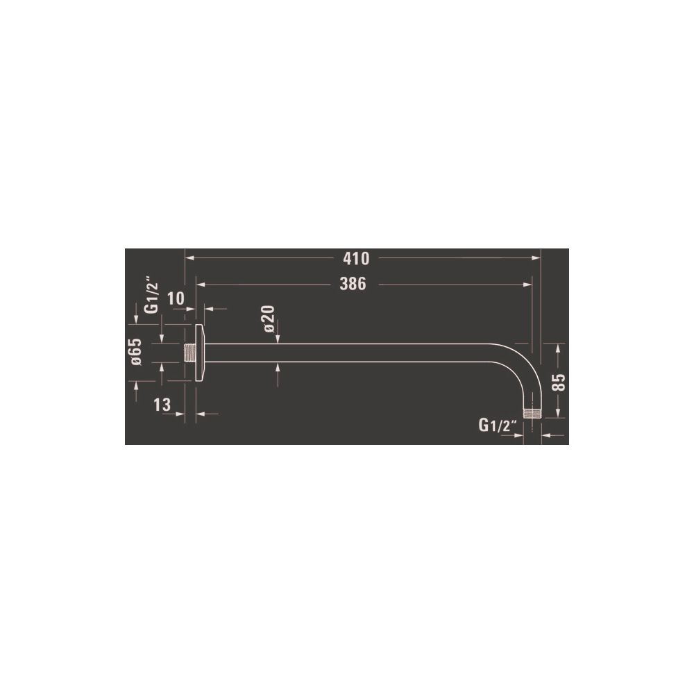 Duravit Brausearm Länge 410mm Wandmontage Rosette rund, Bronze gebürstet... DURAVIT-UV0670028004 4067116114126 (Abb. 2)