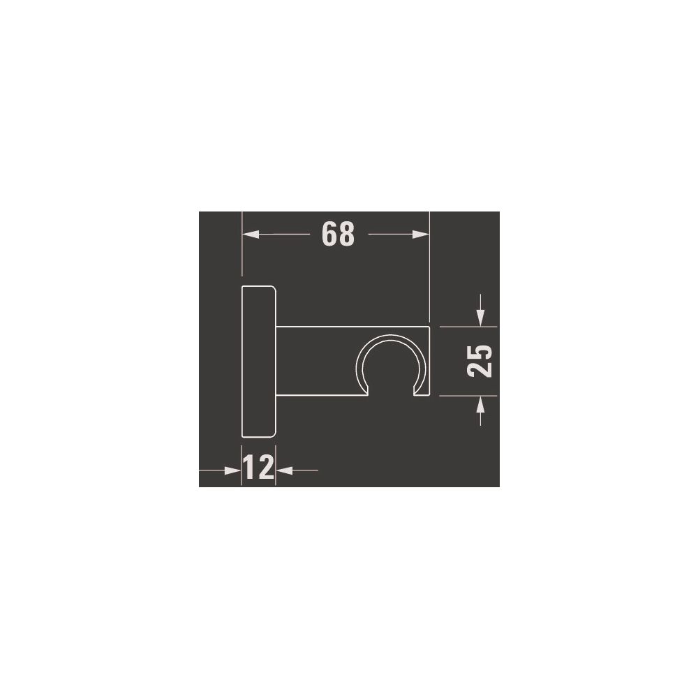 Duravit Brausehalter Konisch, 55x102mm, Messing, eckig, Chrom Hochglanz... DURAVIT-UV0620026010 4067116161366 (Abb. 3)