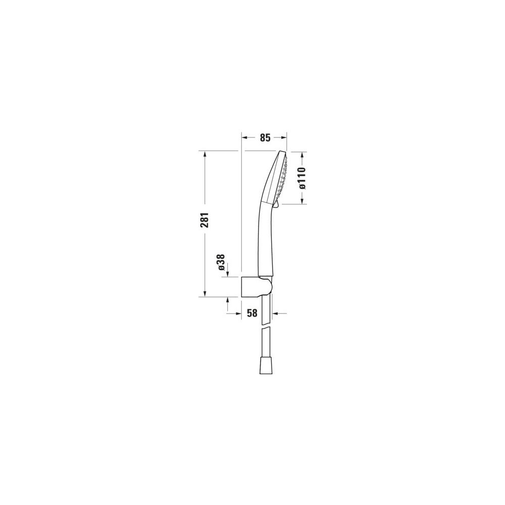 Duravit Brausehalterset Minus Flow, Chrom Hochglanz, für Softrain/Rain/IntenseRai... DURAVIT-UV0712002010 4067116161595 (Abb. 3)