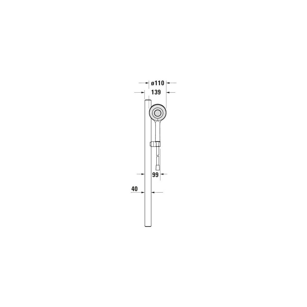 Duravit Brauseset, Chrom, Brauseschlauch 1600mm, Brausestange 800mm, Handbrause, ... DURAVIT-UV0682005010 4067116161632 (Abb. 2)