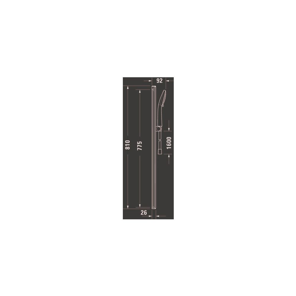 Duravit Brauseset, Chrom, Brauseschlauch 1600mm, Brausestange 800mm, Handbrause, ... DURAVIT-UV0682005010 4067116161632 (Abb. 3)