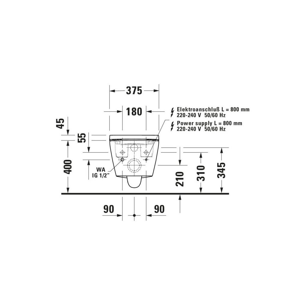 Duravit SensoWash D-Neo Kompakt Dusch-WC aus Thermoplast 580x375x405mm, wandhä... DURAVIT-654000012004300 4067116005141 (Abb. 3)