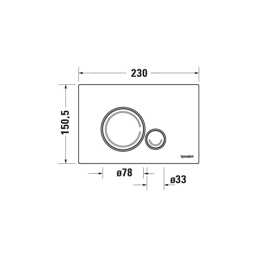 Duravit DuraSystem Betätigungsplatte mechanisch für WC Beta 120 Dual Flush Aufges... DURAVIT-WD5010021000 4067116326901 (Abb. 2)