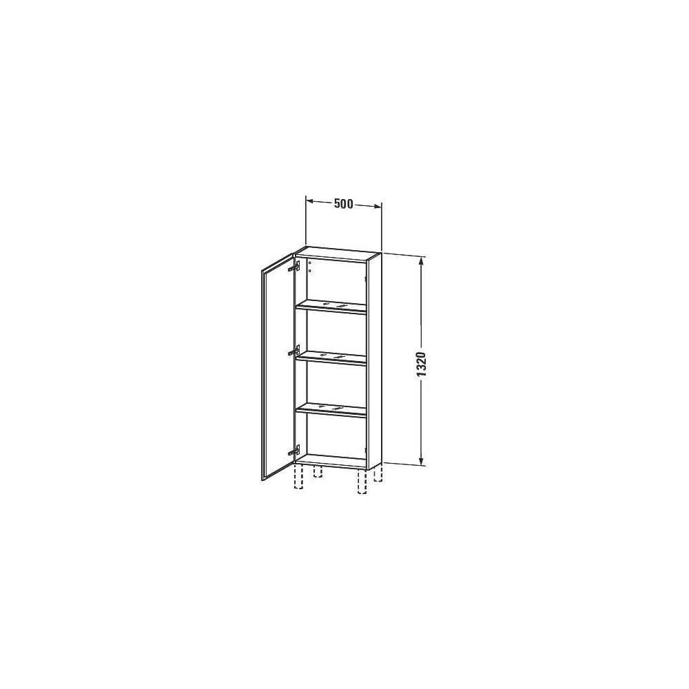 Duravit L-Cube Halbhochschrank Echtholzfurnier 243x500x1320mm Basalt Matt, 1 Tür L... DURAVIT-LC1169L4343 4053424304229 (Abb. 4)