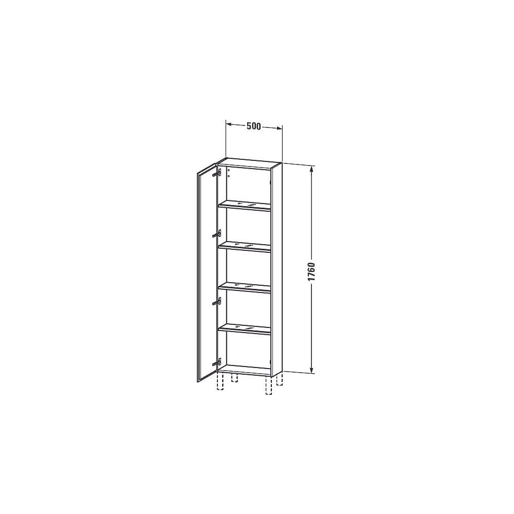 Duravit L-Cube Hochschrank Dekor 243x500x1760mm, Betongrau Matt, 1 Tür L, Grifflos... DURAVIT-LC1171L0707 4053424642536 (Abb. 4)