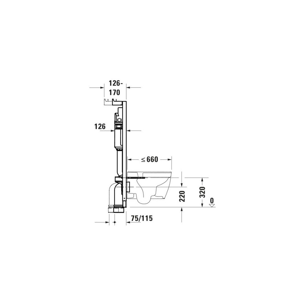 Duravit Installationselement Trockenbau für WC DuraSystem 500x1150x126mm, Höhenve... DURAVIT-WD1029000000 4067116326727 (Abb. 3)