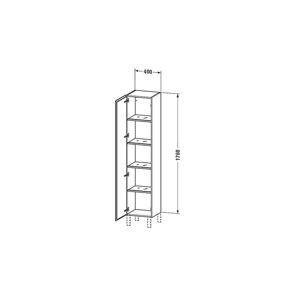 Duravit L-Cube Hochschrank Lack 363x400x1760mm, Leinen Matt, 1 Tür L, Grifflos, 4 ... DURAVIT-LC1180L7575 4053424642840 (Abb. 5)