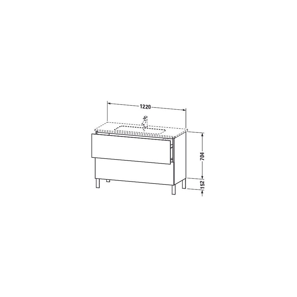 Duravit L-Cube Waschtischunterbau bodenstehend 481x1220x704mm Taupe Matt/ Grifflos... DURAVIT-LC662809191 4053424350219 (Abb. 4)