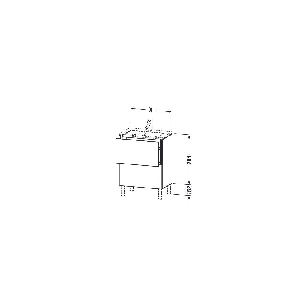 Duravit L-Cube Waschtischunterbau bodenstehend 391x620x704mm Betongrau Matt, Griff... DURAVIT-LC667300707 4053424648255 (Abb. 4)