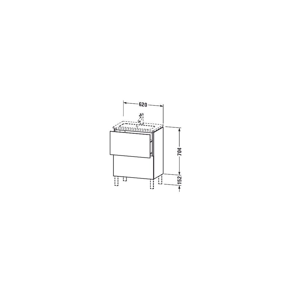 Duravit L-Cube Waschtischunterbau bodenstehend 391x620x704mm Betongrau Matt, Griff... DURAVIT-LC667300707 4053424648255 (Abb. 5)