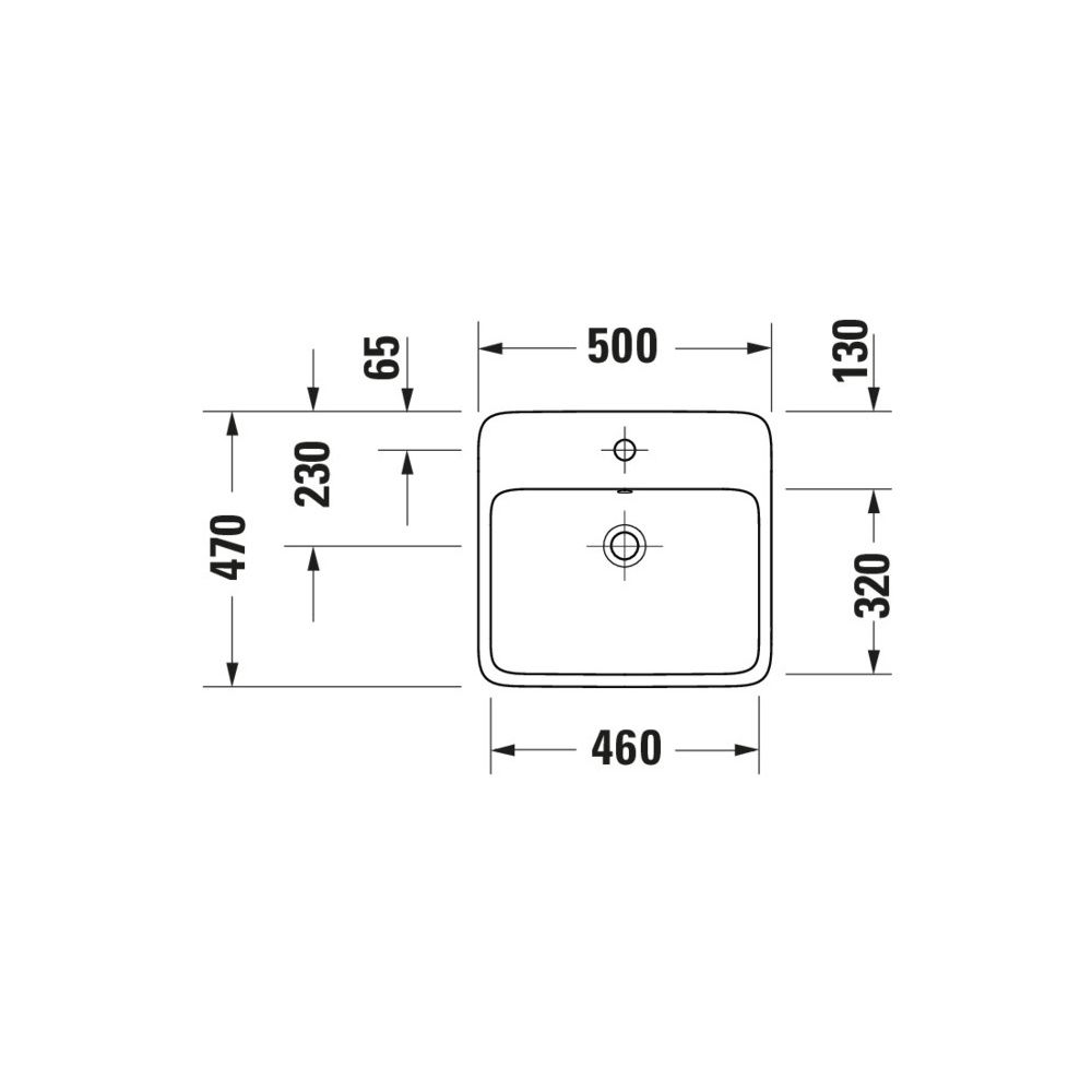Duravit Qatego Aufsatzbecken 500mm, Weiß Hochglanz, mit HLB, mit Überlauf, RW glasi... DURAVIT-2385500027 4067116322965 (Abb. 4)