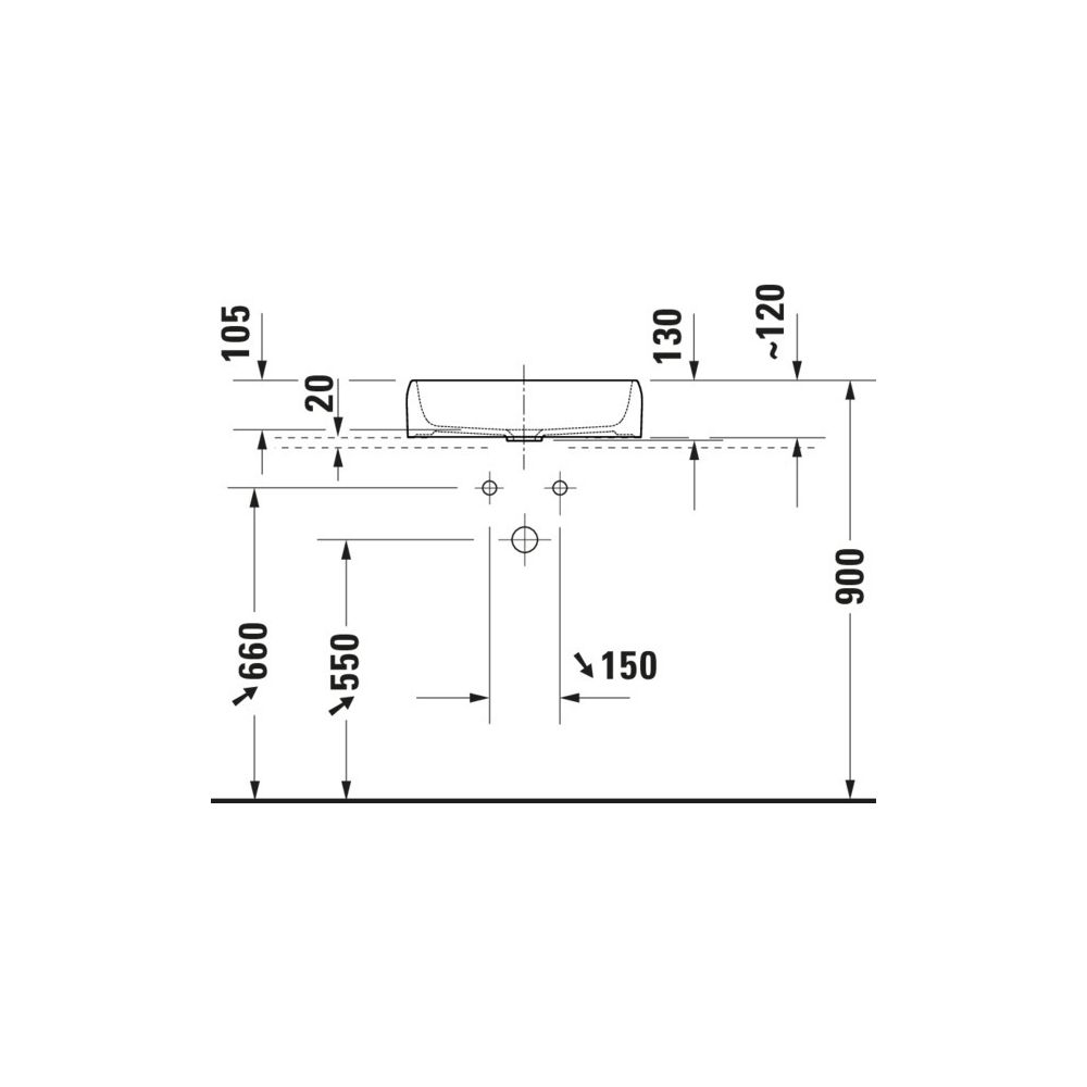 Duravit Qatego Aufsatzbecken 500mm, Weiß Hochglanz, ohne Überlauf und HLB, RW glasi... DURAVIT-2384500079 4067116330939 (Abb. 2)