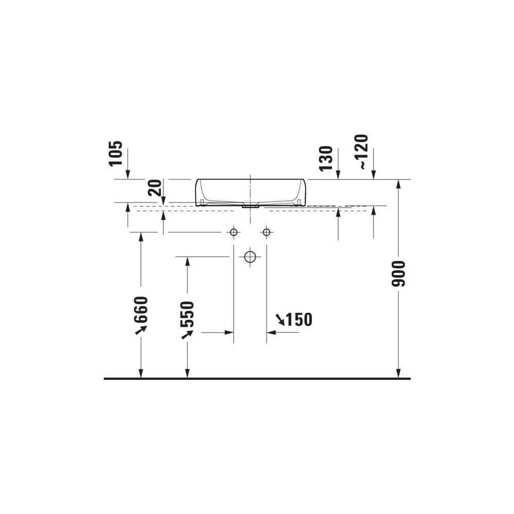 Duravit Qatego Aufsatzbecken 500mm, Weiß Hochglanz, ohne Überlauf/HL und HLB, RW gl... DURAVIT-2383500079 4067116323016 (Abb. 2)