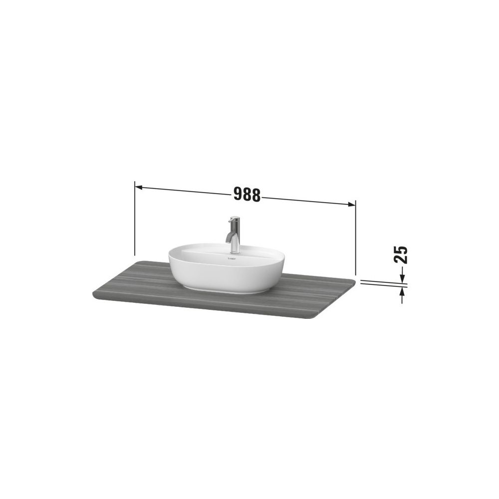 Duravit Luv Massivholzkonsole 595x988x25mm, 1 Ausschnitt/Waschplatz, Amerikanische... DURAVIT-LU946407777 4053424917870 (Abb. 3)